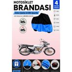 Cemku Double Siyah Üst - Mavi Alt, Arka Çanta Uyumlu Kuba Çita 125R Max Motosiklet Brandası - Siyah - Mavi