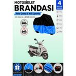 Cemku Double Siyah Üst - Mavi Alt, Arka Çanta Uyumlu Yamaha Cygnus L Motosiklet Brandası - Siyah - Mavi