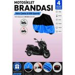 Cemku Double Siyah Üst - Mavi Alt, Arka Çanta Uyumlu Yamaha X-Max 250 Iron Max Abs Motosiklet Brandası - Siyah - Mavi