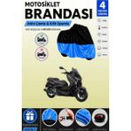 Cemku Double Siyah Üst - Mavi Alt, Arka Çanta Uyumlu Yamaha X-Max 250 Momodesign Motosiklet Brandası - Siyah - Mavi