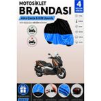 Cemku Double Siyah Üst - Mavi Alt, Arka Çanta Uyumlu Yamaha X-Max 300 Abs Motosiklet Brandası - Siyah - Mavi