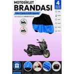 Cemku Double Siyah Üst - Mavi Alt, Arka Çanta Uyumlu Yamaha X-Max 400 Tech Max Motosiklet Brandası - Siyah - Mavi
