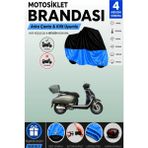 Cemku Double Siyah Üst - Mavi Alt, Arka Çanta Uyumlu Yuki Mojito 125 Motosiklet Brandası - Siyah - Mavi