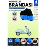 Cemku Double Siyah Üst - Mavi Alt, Arka Çanta Uyumlu Yuki Mojito 50 Motosiklet Brandası - Siyah - Mavi