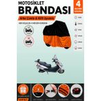 Cemku Double Siyah Üst - Turuncu Alt, Arka Çanta Uyumlu Dorado Akida Scooter 150 Motosiklet Brandası - Siyah - Turuncu