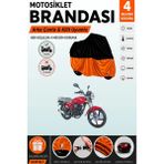 Cemku Double Siyah Üst - Turuncu Alt, Arka Çanta Uyumlu Kanuni Breton S Motosiklet Brandası - Siyah - Turuncu