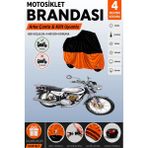 Cemku Double Siyah Üst - Turuncu Alt, Arka Çanta Uyumlu Kuba Çita 100R Max Gold Motosiklet Brandası - Siyah - Turuncu