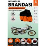Cemku Double Siyah Üst - Turuncu Alt, Arka Çanta Uyumlu Kuba Çita 170F Motosiklet Brandası - Siyah - Turuncu