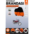Cemku Double Siyah Üst - Turuncu Alt, Arka Çanta Uyumlu Kuba Çita 50R Gold Motosiklet Brandası - Siyah - Turuncu