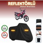 Cemku Kanuni [windy 125] Reflektörlü [arka Çanta Uyumlu] Motosiklet Brandası, Açık ve Kapalı Alan Motosiklet Örtüsü Toz Geçirmez Su Geçirmez 4 Mevsim Koruma - Siyah, Arka Çanta Uyumlu