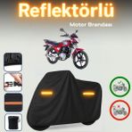 Cemku Kanuni [windy 125] Reflektörlü [arka Çanta ve Kilit Uyumsuz] Motosiklet Brandası, Açık ve Kapalı Alan Motosiklet Örtüsü Toz Geçirmez Su Geçirmez 4 Mevsim Koruma - Siyah, Arka Çanta ve Kilit Uyumsuz