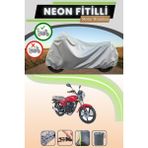 Cemku Shine Gri Arka Çanta Uyumlu Neon Fitilli Kanuni Breton S Uyumlu Motosiklet Brandası - Gri, Arka Çanta Uyumlu
