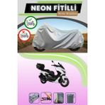 Cemku Shine Gri Arka Çanta Uyumlu Neon Fitilli Kuba Chia 125 Uyumlu Motosiklet Brandası - Gri, Arka Çanta Uyumlu
