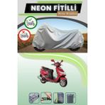 Cemku Shine Gri Arka Çanta Uyumlu Neon Fitilli Suzuki An 125 Hk Uyumlu Motosiklet Brandası - Gri, Arka Çanta Uyumlu