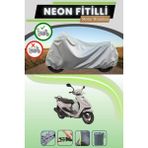 Cemku Shine Gri Arka Çanta Uyumlu Neon Fitilli Yamaha Cygnus L Uyumlu Motosiklet Brandası - Gri, Arka Çanta Uyumlu