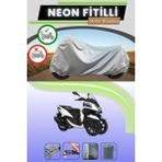 Cemku Shine Gri Arka Çanta Uyumlu Neon Fitilli Yamaha Tricity 125 Uyumlu Motosiklet Brandası - Gri, Arka Çanta Uyumlu