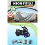 Cemku Shine Gri Arka Çanta Uyumlu Neon Fitilli Yamaha Tricity 155 Uyumlu Motosiklet Brandası - Gri, Arka Çanta Uyumlu