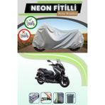 Cemku Shine Gri Arka Çanta Uyumlu Neon Fitilli Yamaha X-Max 250 Abs Uyumlu Motosiklet Brandası - Gri, Arka Çanta Uyumlu