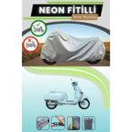 Cemku Shine Gri Arka Çanta Uyumlu Neon Fitilli Yuki Mojito 50 Uyumlu Motosiklet Brandası - Gri, Arka Çanta Uyumlu