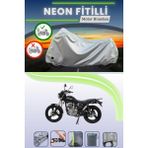 Cemku Shine Gri Arka Çanta ve Kilit Uyumlu Neon Fitilli Mondial 125 Vulture I Uyumlu Motosiklet Brandası - Gri, Arka Çanta ve Kilit Uyumlu