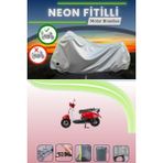 Cemku Shine Gri Arka Çanta ve Kilit Uyumlu Neon Fitilli Mondial 50 Turismo Uyumlu Motosiklet Brandası - Gri, Arka Çanta ve Kilit Uyumlu