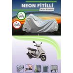 Cemku Shine Gri Arka Çanta ve Kilit Uyumlu Neon Fitilli Yamaha Cygnus L Uyumlu Motosiklet Brandası - Gri, Arka Çanta ve Kilit Uyumlu