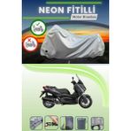 Cemku Shine Gri Arka Çanta ve Kilit Uyumlu Neon Fitilli Yamaha X-Max 125 Iron Max Abs Uyumlu Motor Brandası - Gri, Arka Çanta ve Kilit Uyumlu