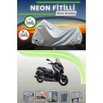 Cemku Shine Gri Arka Çanta ve Kilit Uyumlu Neon Fitilli Yamaha X-Max 250 Abs Uyumlu Motosiklet Brandası - Gri, Arka Çanta ve Kilit Uyumlu