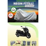 Cemku Shine Gri Arka Çanta ve Kilit Uyumlu Neon Fitilli Yamaha X-Max 250 Iron Max Abs Uyumlu Motor Brandası - Gri, Arka Çanta ve Kilit Uyumlu