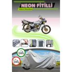 Cemku Shine Gri Kilit Uyumlu Neon Fitilli Kuba Çita 100R Gold Uyumlu Motosiklet Brandası - Gri, Kilit Uyumlu