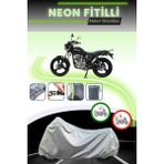 Cemku Shine Gri Neon Fitilli Mondial Vulture I-E Uyumlu Motosiklet Brandası - Gri, Arka Çanta ve Kilit Uyumsuz