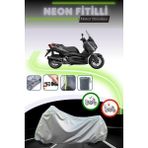 Cemku Shine Gri Neon Fitilli Yamaha X-Max 125 Iron Max Abs Uyumlu Motosiklet Brandası - Gri, Arka Çanta ve Kilit Uyumsuz