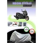 Cemku Shine Gri Neon Fitilli Yamaha X-Max 400 Tech Max Uyumlu Motosiklet Brandası - Gri, Arka Çanta ve Kilit Uyumsuz