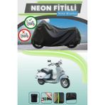 Cemku Shine Siyah Arka Çanta Uyumlu Neon Fitilli Aprilia Mojito 125 Custom Uyumlu Motor Brandası - Siyah, Arka Çanta Uyumlu