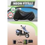 Cemku Shine Siyah Arka Çanta Uyumlu Neon Fitilli Arora Ar 100-7 Special Alfa Uyumlu Motor Brandası - Siyah, Arka Çanta Uyumlu