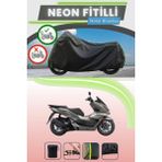 Cemku Shine Siyah Arka Çanta Uyumlu Neon Fitilli Honda PCX150 Uyumlu Motor Brandası - Siyah, Arka Çanta Uyumlu