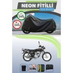 Cemku Shine Siyah Arka Çanta Uyumlu Neon Fitilli Kanuni Breton 125 Uyumlu Motor Brandası - Siyah, Arka Çanta Uyumlu