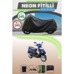 Cemku Shine Siyah Arka Çanta Uyumlu Neon Fitilli Kymco Movie Xl 150 Uyumlu Motor Brandası - Siyah, Arka Çanta Uyumlu