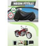 Cemku Shine Siyah Arka Çanta Uyumlu Neon Fitilli Kymco Venox 250 Uyumlu Motor Brandası - Siyah, Arka Çanta Uyumlu
