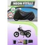 Cemku Shine Siyah Arka Çanta Uyumlu Neon Fitilli Mondial 125 Vulture I Uyumlu Motor Brandası - Siyah, Arka Çanta Uyumlu