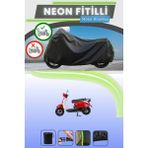 Cemku Shine Siyah Arka Çanta Uyumlu Neon Fitilli Mondial 50 Turismo Uyumlu Motor Brandası - Siyah, Arka Çanta Uyumlu