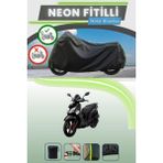 Cemku Shine Siyah Arka Çanta Uyumlu Neon Fitilli Sym Hd2 200I Evo Uyumlu Motor Brandası - Siyah, Arka Çanta Uyumlu