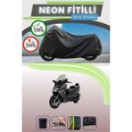 Cemku Shine Siyah Arka Çanta Uyumlu Neon Fitilli Sym Joymax 250I Uyumlu Motor Brandası - Siyah, Arka Çanta Uyumlu