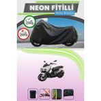 Cemku Shine Siyah Arka Çanta Uyumlu Neon Fitilli Sym Mmbcu D53 Uyumlu Motor Brandası - Siyah, Arka Çanta Uyumlu
