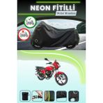 Cemku Shine Siyah Arka Çanta ve Kilit Uyumlu Neon Fitilli Kanuni Breton Sl 125 Uyumlu Motor Brandası - Siyah, Arka Çanta ve Kilit Uyumlu