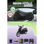 Cemku Shine Siyah Arka Çanta ve Kilit Uyumlu Neon Fitilli Kymco People S 200 Uyumlu Motor Brandası - Siyah, Arka Çanta ve Kilit Uyumlu