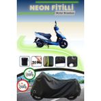 Cemku Shine Siyah Kilit Uyumlu Neon Fitilli Apachi Alfa 50 Uyumlu Motor Brandası - Siyah, Kilit Uyumlu