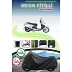 Cemku Shine Siyah Kilit Uyumlu Neon Fitilli Arora Alfa 110 Uyumlu Motor Brandası - Siyah, Kilit Uyumlu