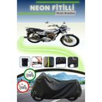 Cemku Shine Siyah Kilit Uyumlu Neon Fitilli Kuba Çita 125 Uyumlu Motor Brandası - Siyah, Kilit Uyumlu