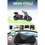 Cemku Shine Siyah Kilit Uyumlu Neon Fitilli Kymco People S 125I Uyumlu Motor Brandası - Siyah, Kilit Uyumlu